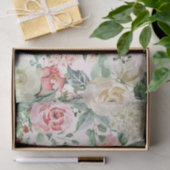 Rosa- und Weißrosengarten Seidenpapier (Geschenk)