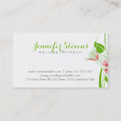 Rosa- und Weißwasserfarben Blume Natürlicher Welln Visitenkarte (Rückseite)