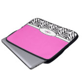 Rosa und Zebra-Laptop Laptopschutzhülle (Vorne Knopf)