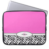 Rosa und Zebra-Laptop Laptopschutzhülle (Vorderseite)