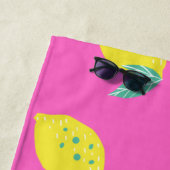 Rosa und Zitrone Strandtuch (Beispiel)