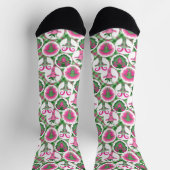 Rosa und Zitronengraue Hipster Socken (Oben)
