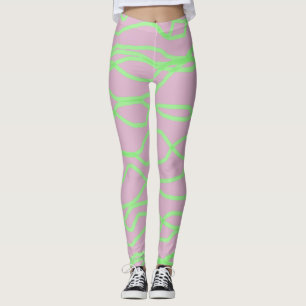 Rosa und Zitronengrün, dicht Abstrakte Leggings