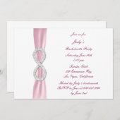 Rosa Unendlichkeit Junggeselinnen-Abschied Einladu Einladung (Vorne/Hinten)