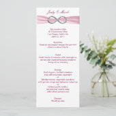 Rosa Unfinity Wedding Menu Card Menükarte (Stehend Vorderseite)