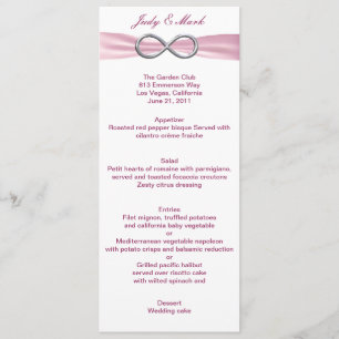 Rosa Unfinity Wedding Menu Card Menükarte