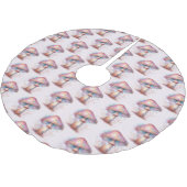 Rosa, unglaublich verzauberte Pilzdekor Polyester Weihnachtsbaumdecke (Schrägansicht)