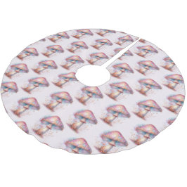 Rosa, unglaublich verzauberte Pilzdekor Polyester Weihnachtsbaumdecke