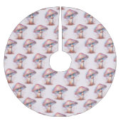 Rosa, unglaublich verzauberte Pilzdekor Polyester Weihnachtsbaumdecke (Vorderseite)