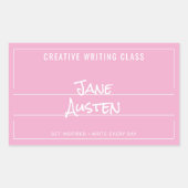 Rosa Uni-Komposition Notebook-Label Rechteckiger Aufkleber (Vorderseite)