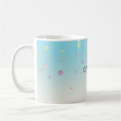 Rosa Unicorn Confetti Personalisierter Name Kaffeetasse (Links)