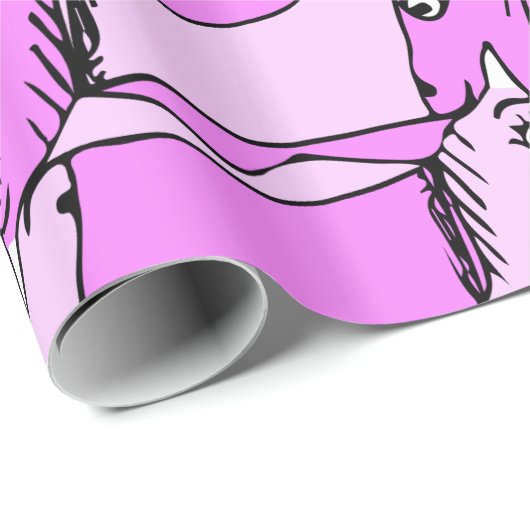 Rosa Unicorn Geschenkpapier (Rolleneckpunkt)