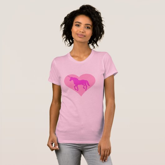 Rosa Unicorn-Herz-T - Shirt (Vorne ganz)