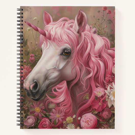 Rosa Unicorn Journal Notizblock (Vorderseite)