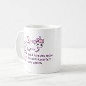 Rosa Unicorn kacken Kaffeetasse (Vorderseite Links)
