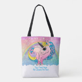 Rosa Unicorn-Regenbogen Ombre lila blauer Glitzer Tasche (Rückseite)