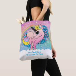 Rosa Unicorn-Regenbogen Ombre lila blauer Glitzer Tasche