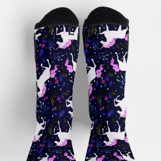 Rosa Unicorn Socken (Oben)