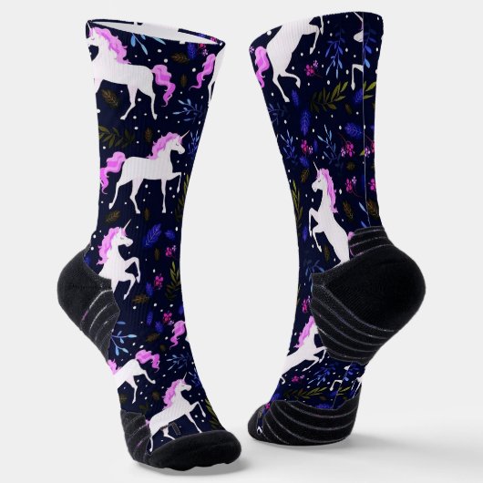 Rosa Unicorn Socken (Gewinkelt)