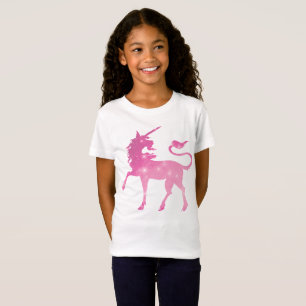 Rosa Unicornphantasie-Mädchen-T - Shirt