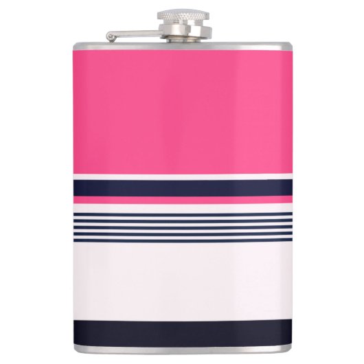 Rosa Uniformstreifen Flachmann (Vorderseite)