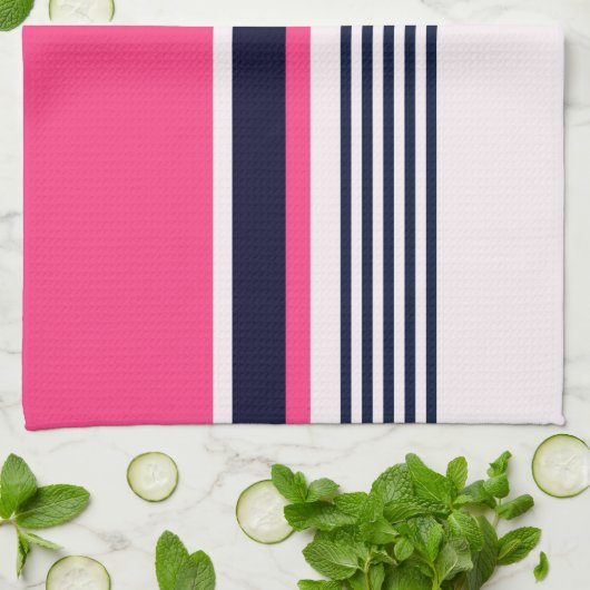 Rosa Uniformstreifen Geschirrtuch (Gefaltet)