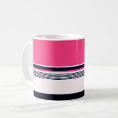 Rosa Uniformstreifen Kaffeetasse (Vorderseite Links)