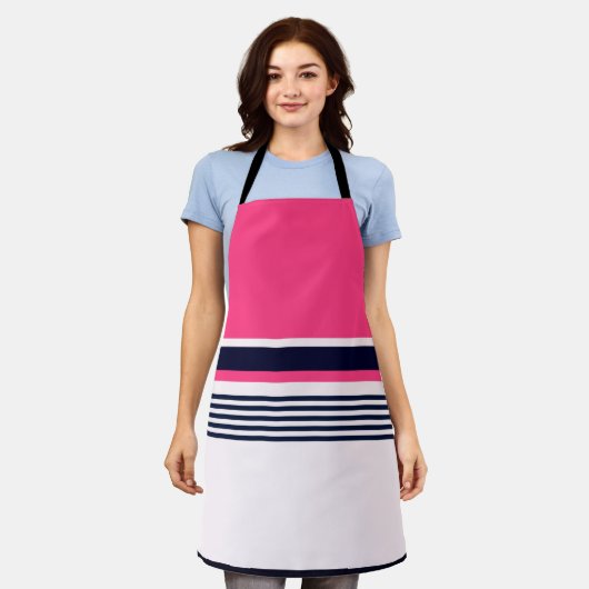 Rosa Uniformstreifen Schürze (Getragen)