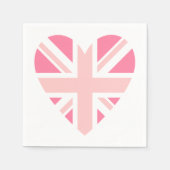 Rosa Union Jack/Flag Herz Serviette (Vorderseite)