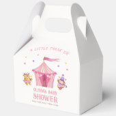 Rosa Unique Circus Bear Monkey Baby Dusche Geschenkschachtel (Rückseite)