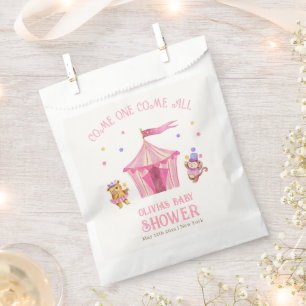 Rosa Unique Circus Bear Monkey Baby Dusche Geschenktütchen
