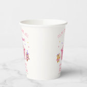 Rosa Unique Circus Bear Monkey Baby Dusche Pappbecher (Links)