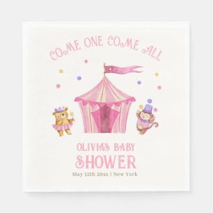 Rosa Unique Circus Bear Monkey Baby Dusche Serviette