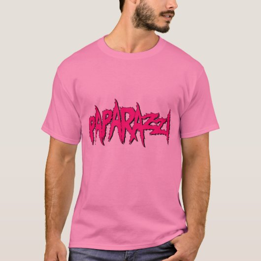 Rosa Unisexpaparazzi-Grafik-T-Shirt T-Shirt (Vorderseite)