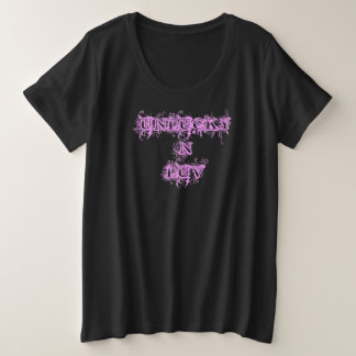 Rosa "Unluck N Luv" Große Größe T-Shirt