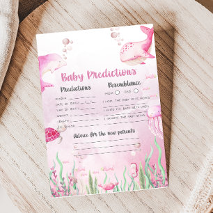 Rosa Unter-dem-Meer-Baby-Shower-Vorhersage-Spiel
