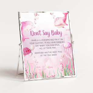Rosa Unter dem Meer Dusche Sag nicht Baby Schild