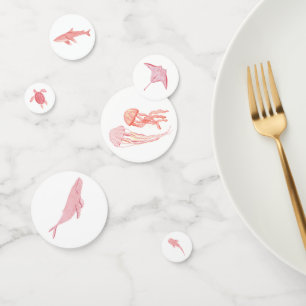 Rosa unter dem Meer Tiere Confetti Konfetti