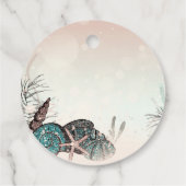 Rosa Unter den Muscheln Strand Sweet 16 Party Geschenkanhänger (Rückseite)