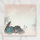 Rosa Unter den Muscheln Strand Sweet 16 Party Geschenkanhänger (Rückseite)