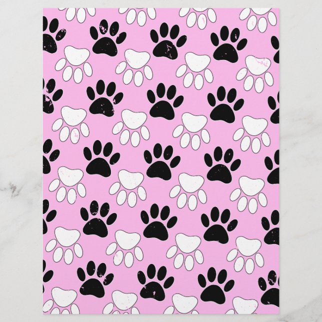 Rosa Untergrund: erschütterte schwarz-weiße Paws (Vorderseite)