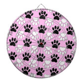 Rosa Untergrund: erschütterte schwarz-weiße Paws Dartscheibe (vorne)