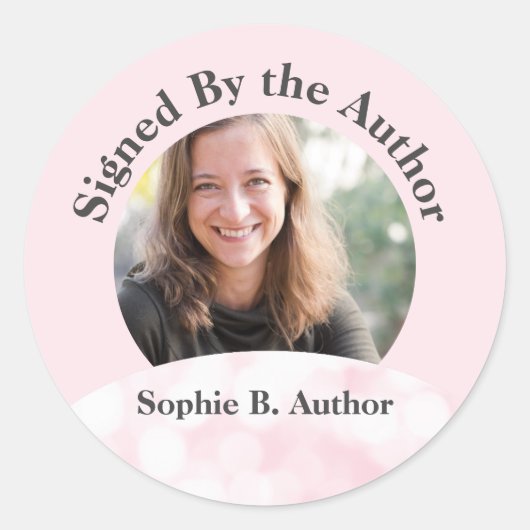 Rosa Unterschrift des Buches "Buchsignierung des A Runder Aufkleber (Vorderseite)