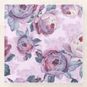 Rosa Untersetzer aus Blumenglas (Vorderseite)
