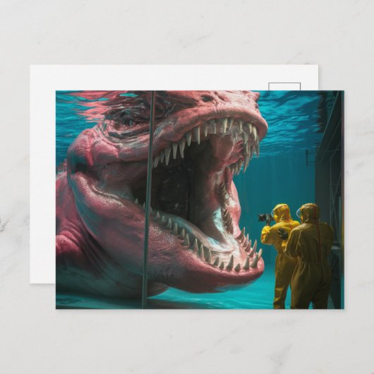 Rosa Unterwassermonster Postkarte (Vorne/Hinten)