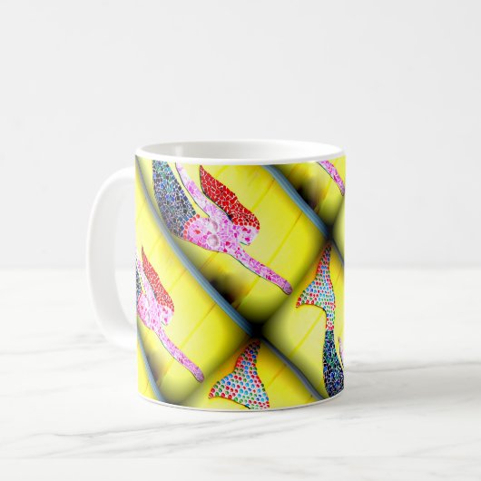 Rosa Unterwassermosaike Kaffeetasse (Vorderseite Links)