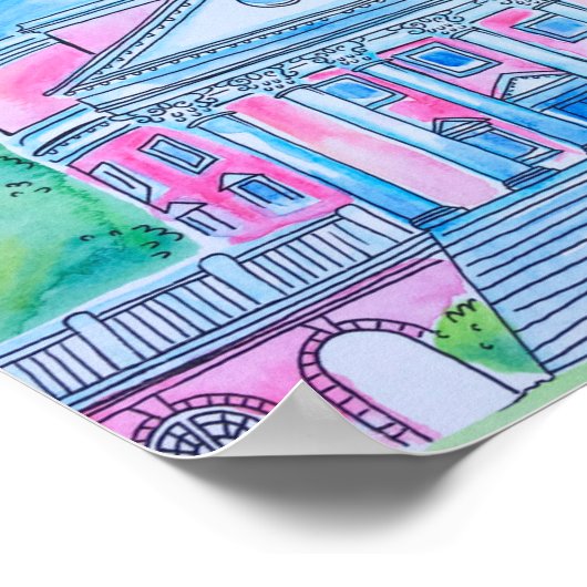 Rosa UVA Rotunda Poster (Ecke)