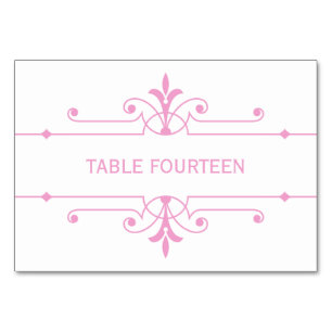 Rosa v2 Extravagante ornamentale Hochzeitskarte Tischnummer