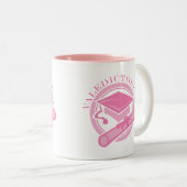 Rosa Valedictorian-Abschluss-Geschenk Zweifarbige Tasse (VorderseiteRechts)