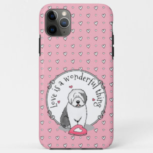 Rosa Valentine Alte englische Schafhunde Hund Grau Case-Mate iPhone Hülle